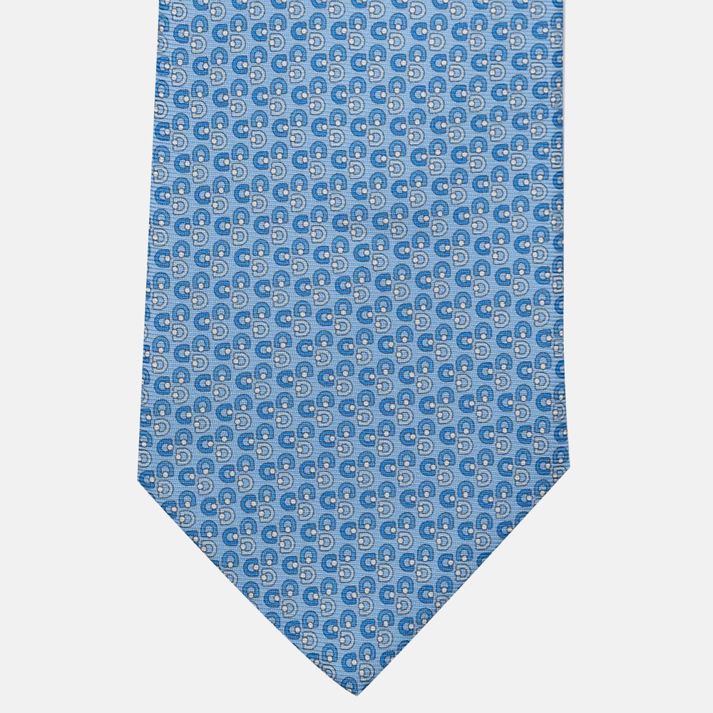 3-Fold Silk Tie, Micro Pattern, Light Blue - JC060099_2