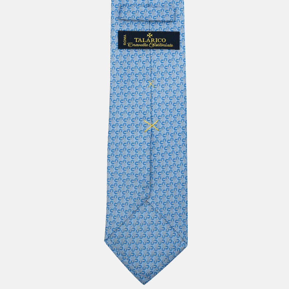3-Fold Silk Tie, Micro Pattern, Light Blue - JC060099_2