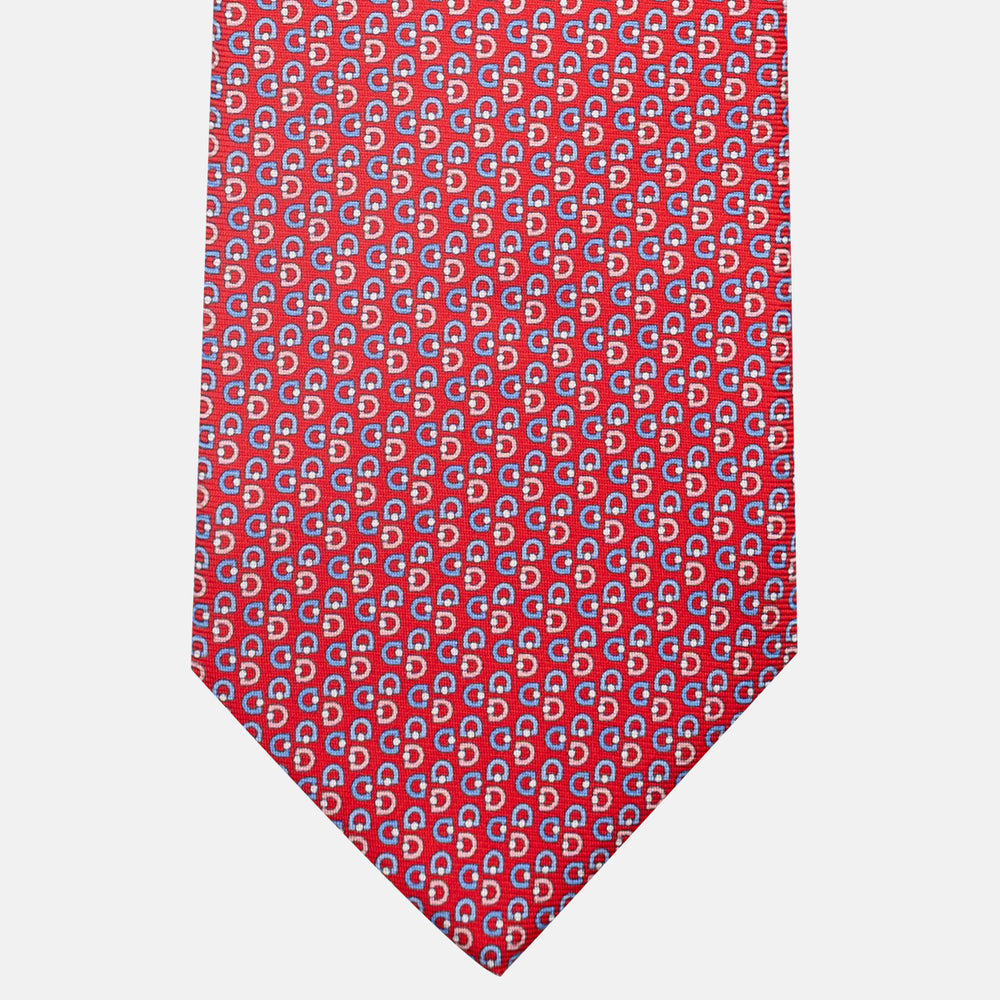 3-Fold Silk Tie, Micro Pattern, Red - JC060099_3