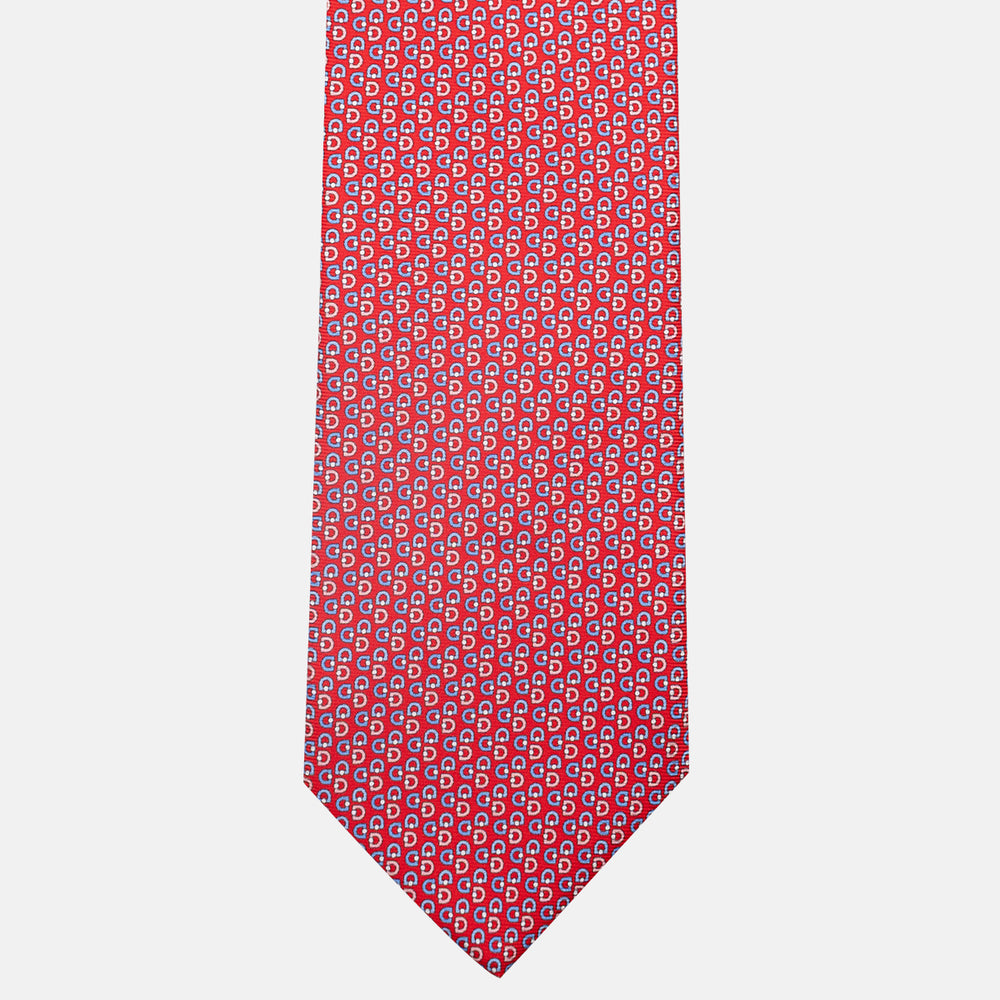 3-Fold Silk Tie, Micro Pattern, Red - JC060099_3