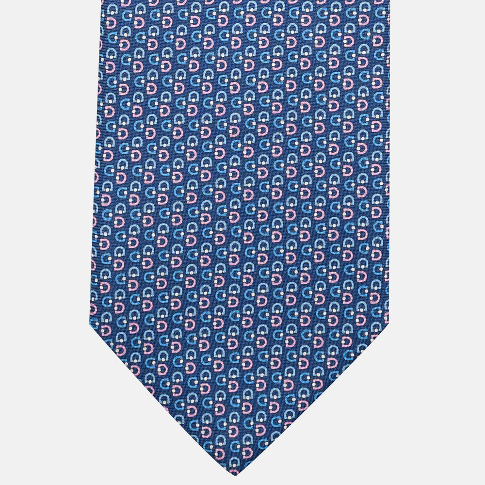 3-Fold Silk Tie, Micro Pattern, Blue Pink - JC060099_5