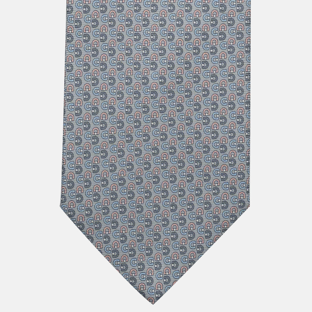 3-Fold Silk Tie, Micro Pattern, Grey - JC060099_7