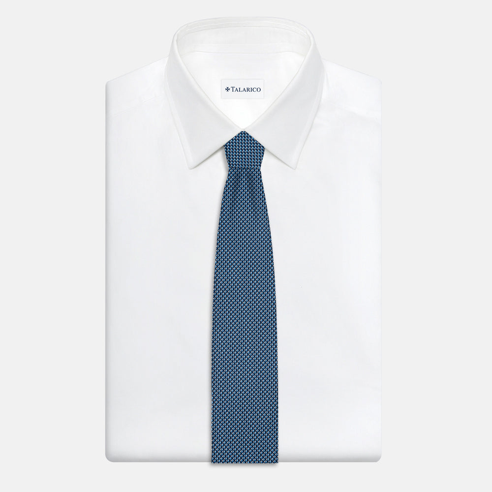 3-Fold Silk Tie, Micro Pattern, Light Blue - JC060269_10 T