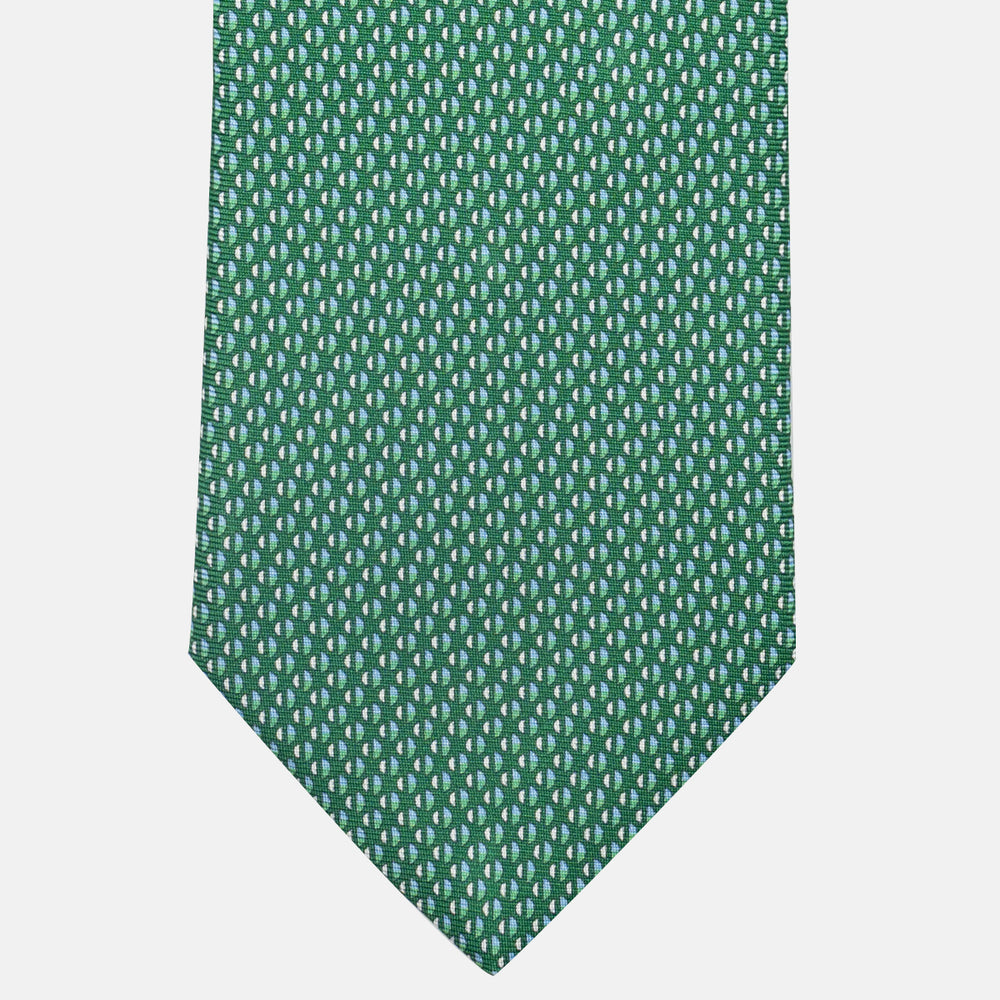 3-Fold Silk Tie, Micro Pattern, Green - JC060269_14