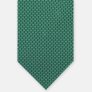 3-Fold Silk Tie, Micro Pattern, Green - JC060269_14 T