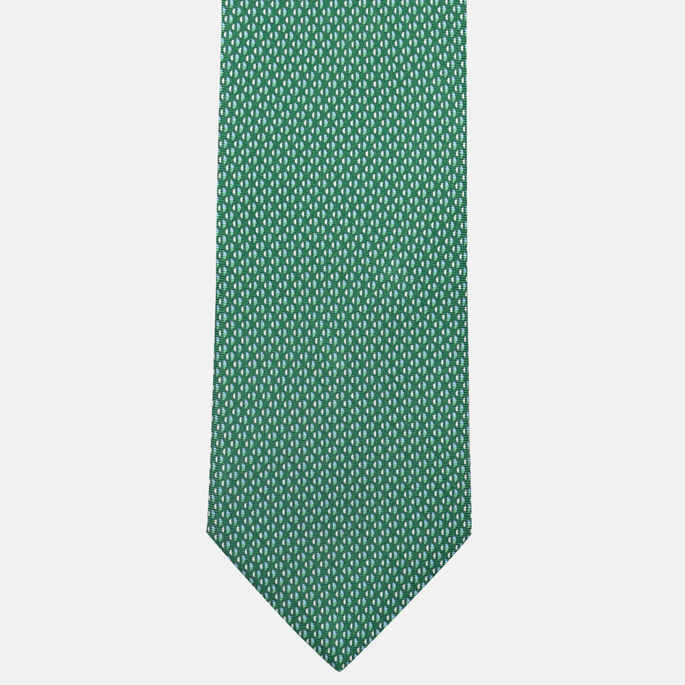 3-Fold Silk Tie, Micro Pattern, Green - JC060269_14