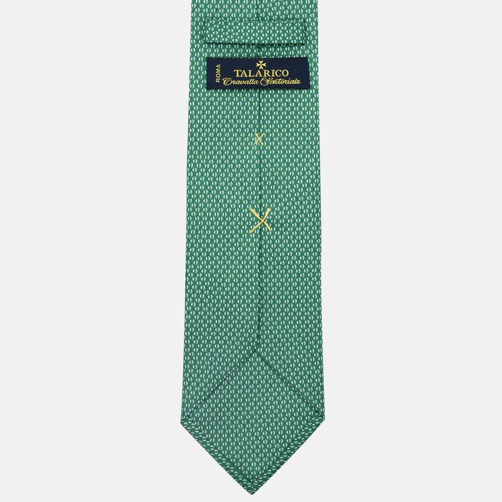 3-Fold Silk Tie, Micro Pattern, Green - JC060269_14