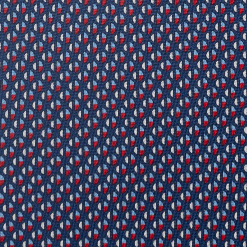 Cravatta 3 pieghe in Seta, Micro Fantasia, Blu Rosso - JC060269_1