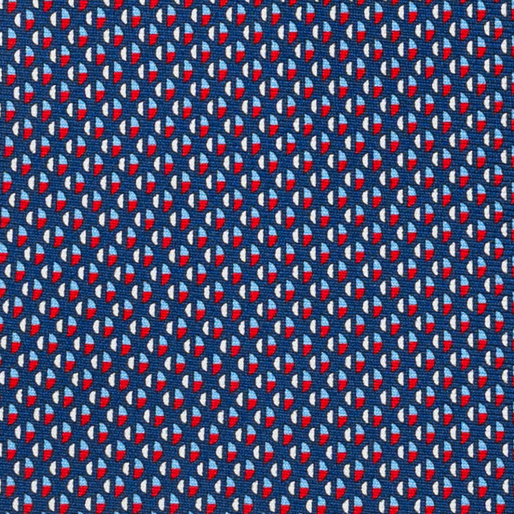 Cravatta 3 pieghe in Seta, Micro Fantasia, Blu Rosso - JC060269_1 T