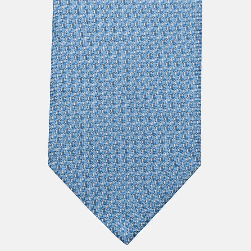 3-Fold Silk Tie, Micro Pattern, Light Blue - JC060269_2
