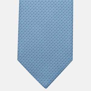 Cravatta 3 pieghe in Seta, Micro Fantasia, Celeste - JC060269_2