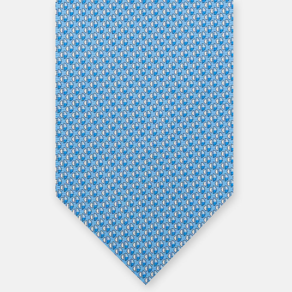 3-Fold Silk Tie, Micro Pattern, Light Blue - JC060269_2 T