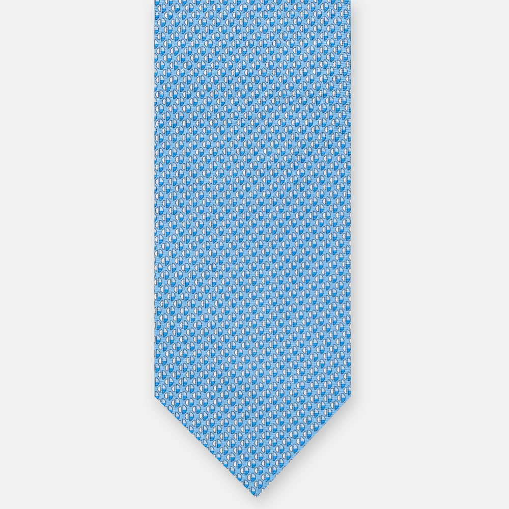 3-Fold Silk Tie, Micro Pattern, Light Blue - JC060269_2 T
