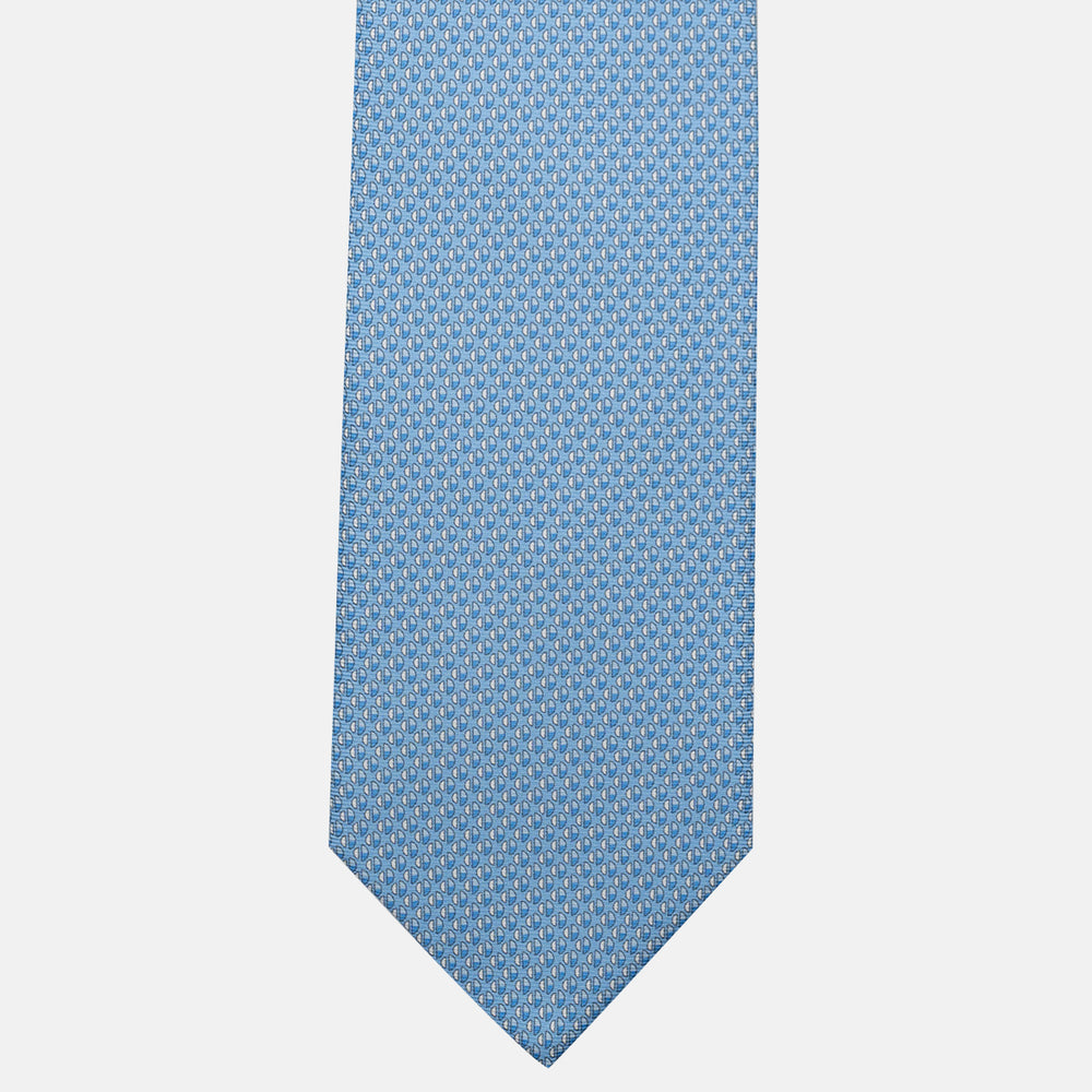 3-Fold Silk Tie, Micro Pattern, Light Blue - JC060269_2