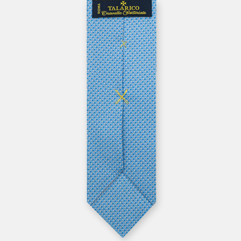 3-Fold Silk Tie, Micro Pattern, Light Blue - JC060269_2 T
