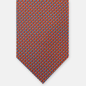 3-Fold Silk Tie, Micro Pattern, Orange - JC060269_3 T