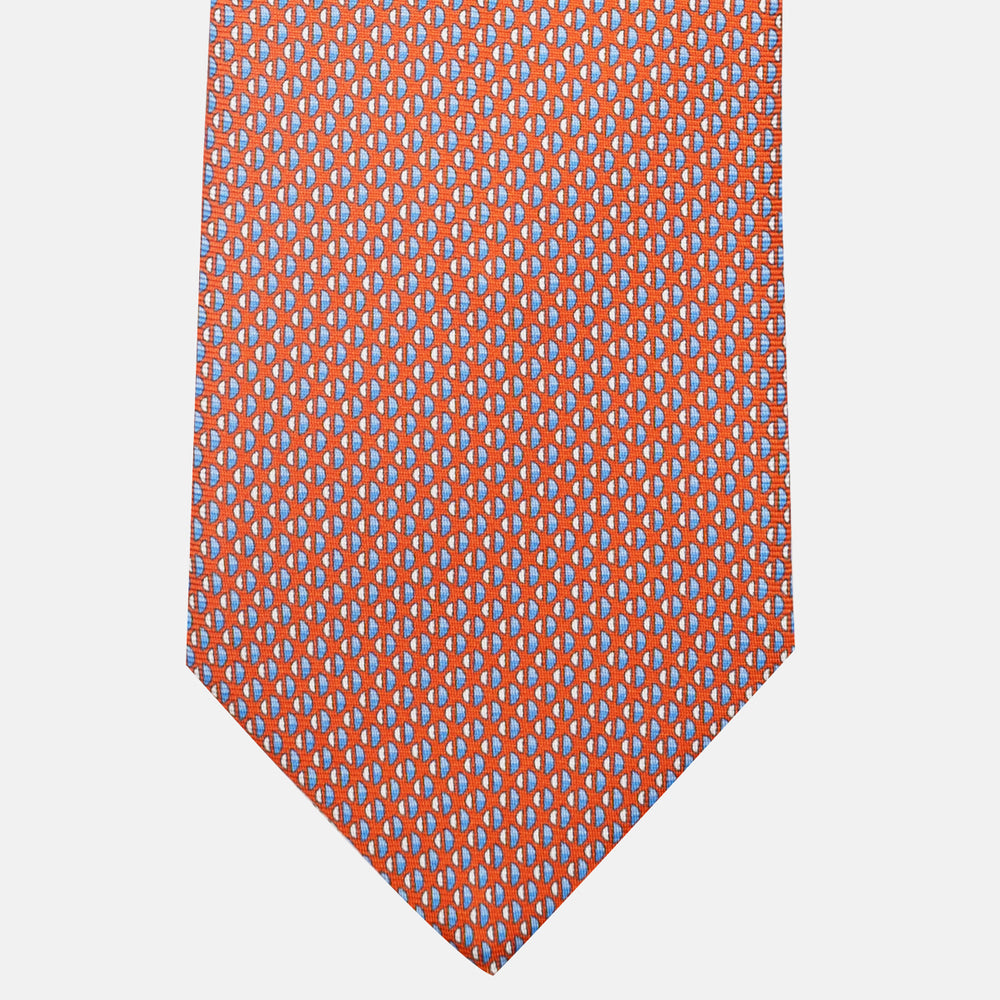 3-Fold Silk Tie, Micro Pattern, Orange - JC060269_3