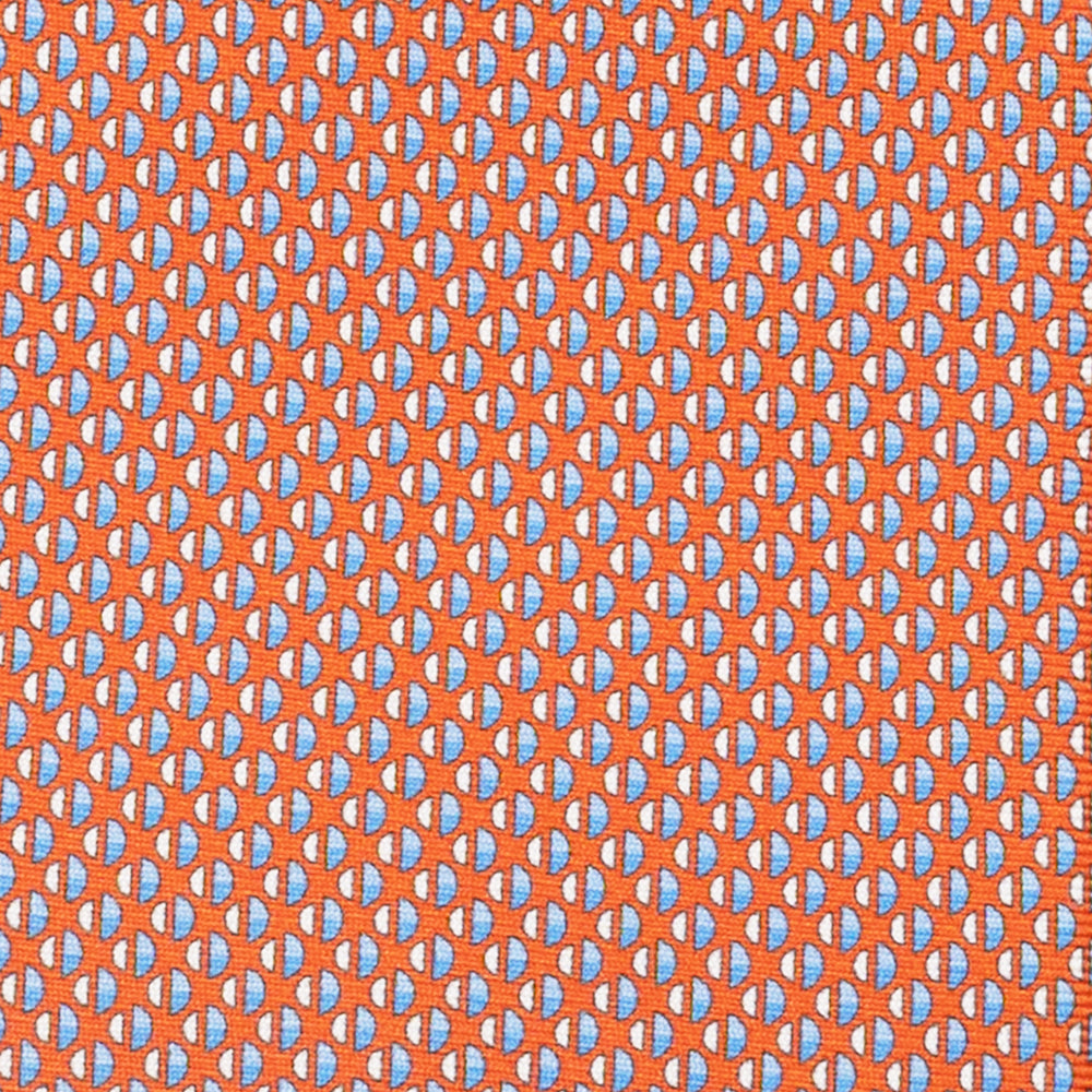 3-Fold Silk Tie, Micro Pattern, Orange - JC060269_3