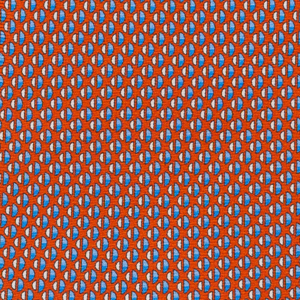 3-Fold Silk Tie, Micro Pattern, Orange - JC060269_3 T
