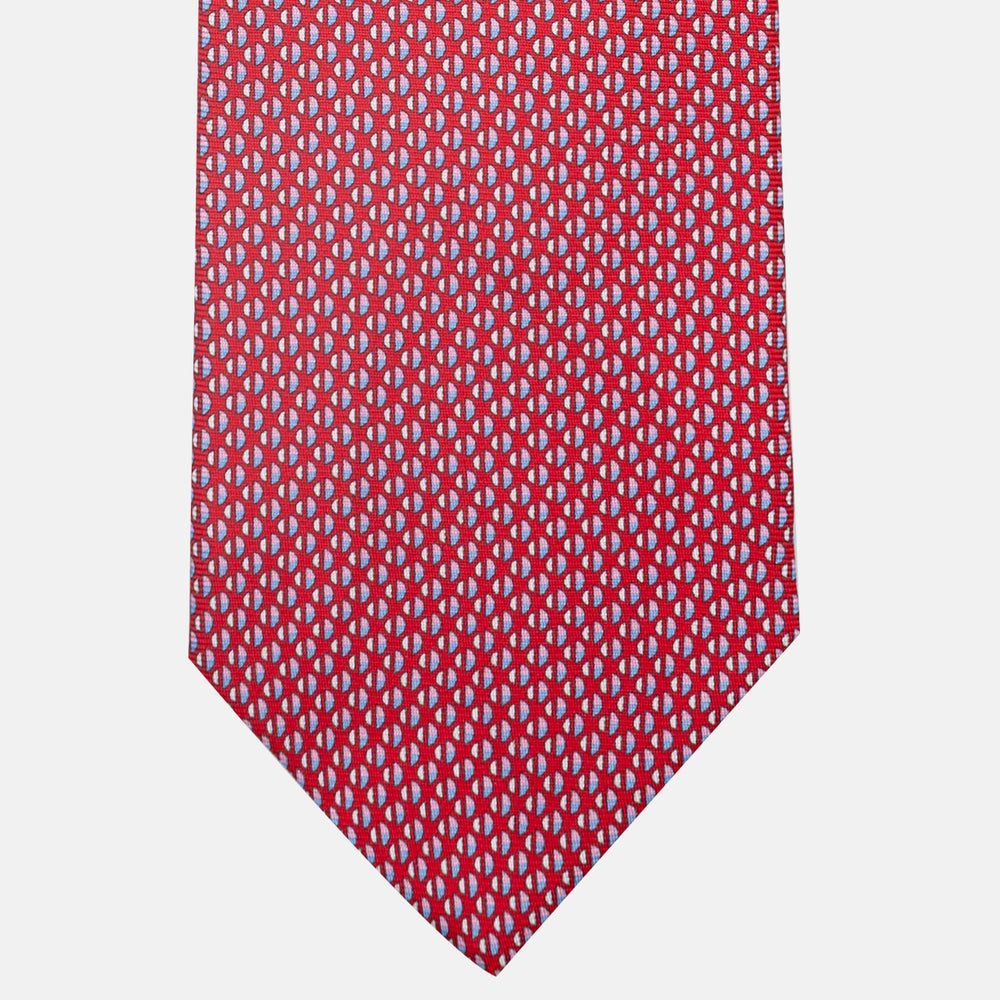 3-Fold Silk Tie, Micro Pattern, Red - JC060269_4