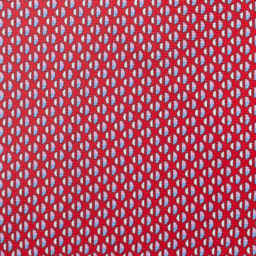 3-Fold Silk Tie, Micro Pattern, Red - JC060269_4