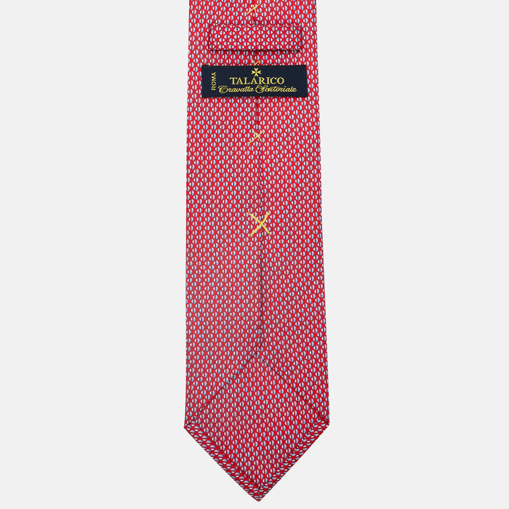 3-Fold Silk Tie, Micro Pattern, Red - JC060269_4