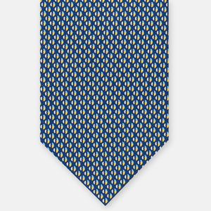 3-fold Silk Tie, Micro Pattern, Blue Yellow - JC060269_5 T
