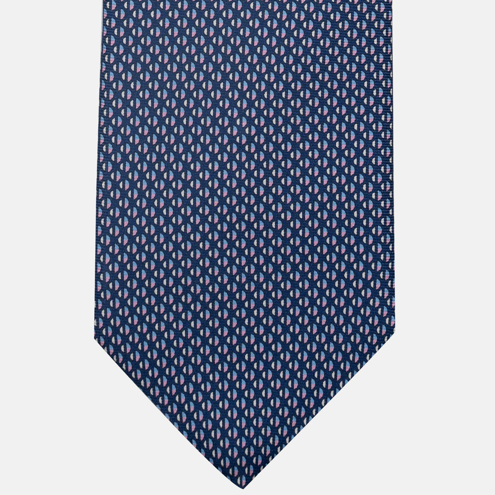 3-Fold Silk Tie, Micro Pattern, Blue Pink - JC060269_6