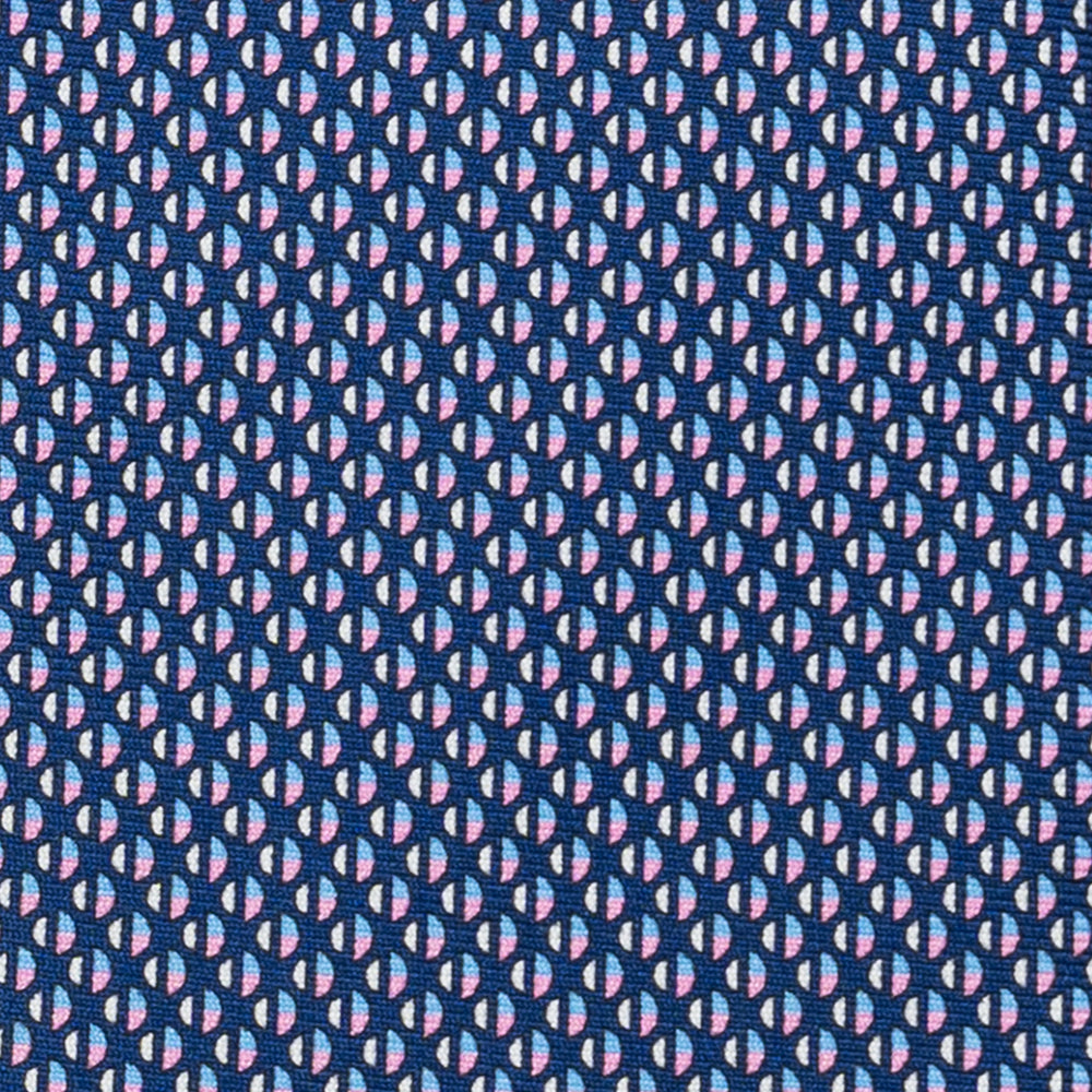 3-Fold Silk Tie, Micro Pattern, Blue Pink - JC060269_6 T