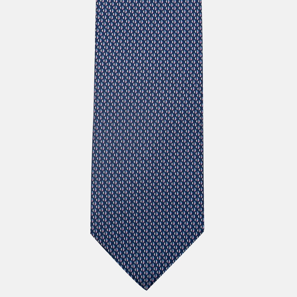 3-Fold Silk Tie, Micro Pattern, Blue Pink - JC060269_6