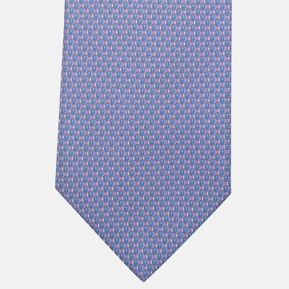 3-Fold Silk Tie, Micro Pattern, Lilac - JC060269_8