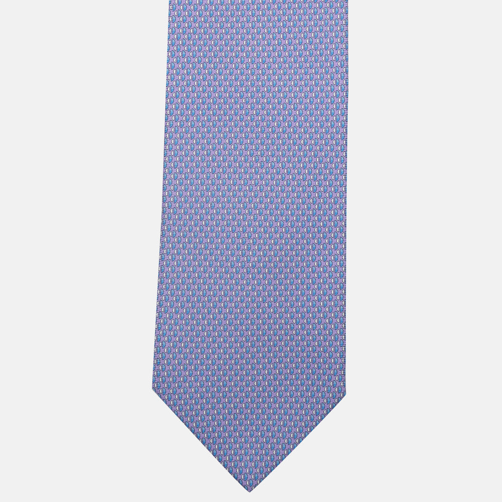 3-Fold Silk Tie, Micro Pattern, Lilac - JC060269_8