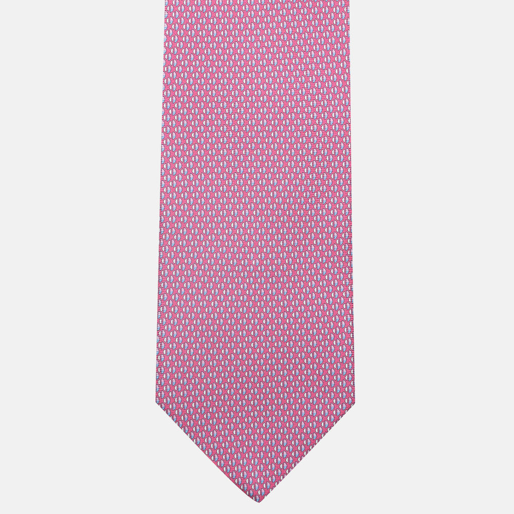 3-Fold Silk Tie, Micro Pattern, Pink - JC060269_9