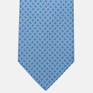 3-Fold Silk Tie, Micro Pattern, Light Blue Pink - JC061849_1