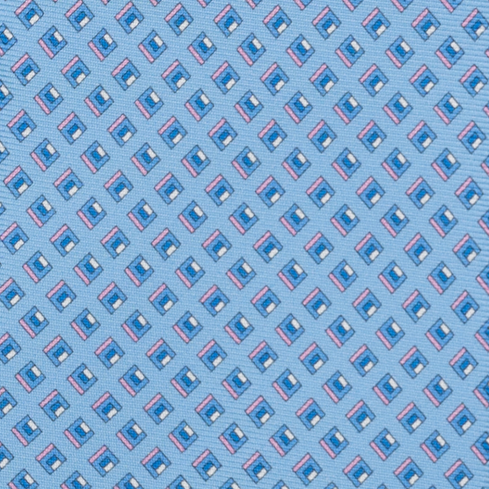 3-Fold Silk Tie, Micro Pattern, Light Blue Pink - JC061849_1