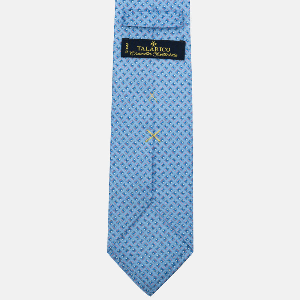 3-Fold Silk Tie, Micro Pattern, Light Blue Pink - JC061849_1
