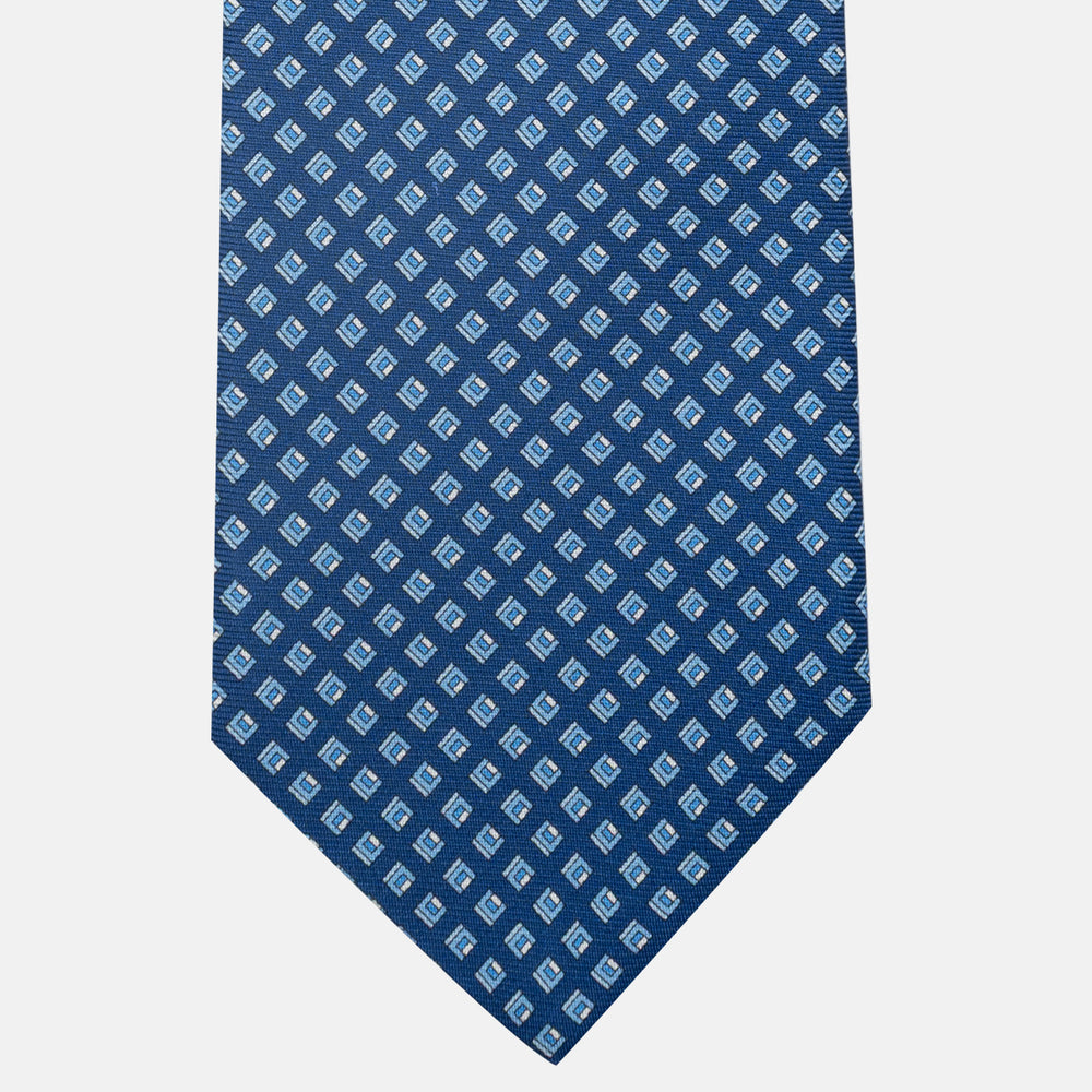 3-Fold Silk Tie, Micro Pattern, Light Blue - JC061849_2