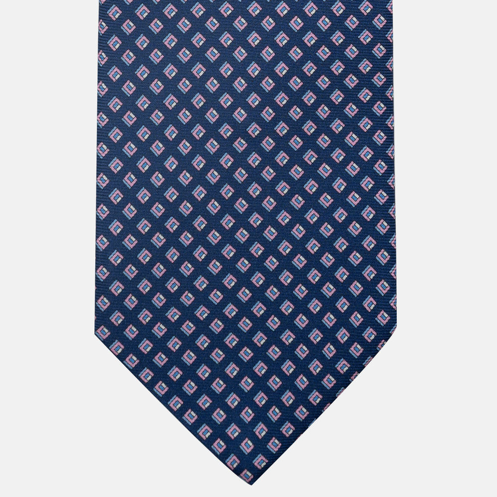 3-Fold Silk Tie, Micro Pattern, Blue Pink - JC061849_3
