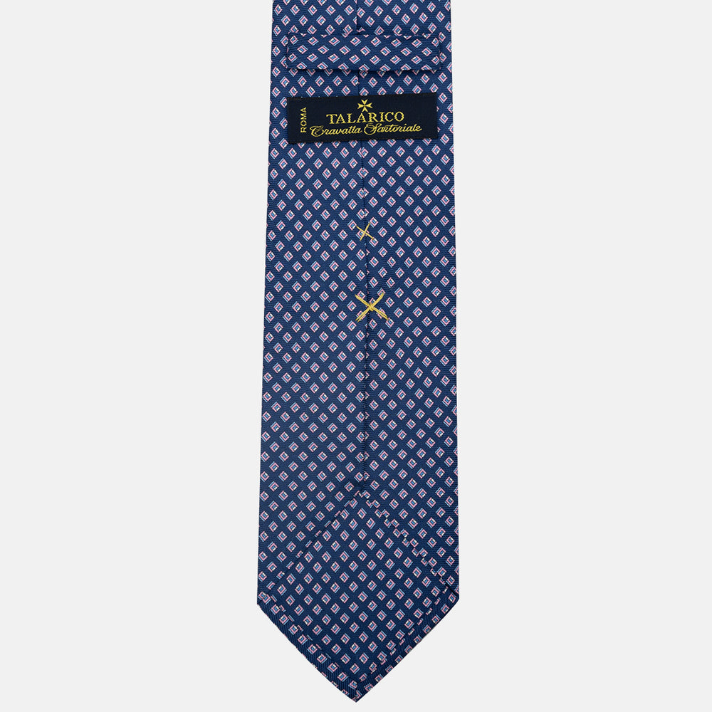 3-Fold Silk Tie, Micro Pattern, Blue Pink - JC061849_3