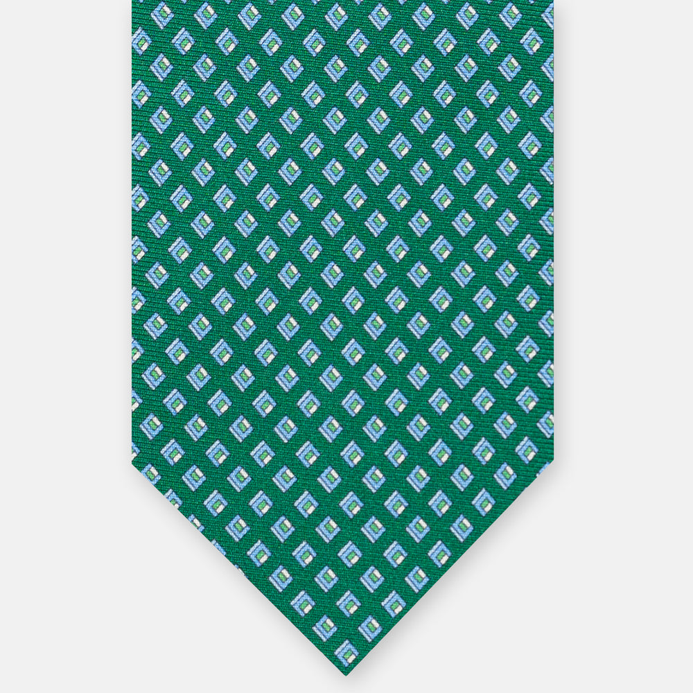 3-fold Silk Tie, Micro Pattern, Green - JC061849_4 T
