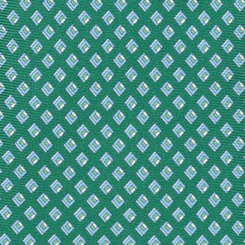 Cravatta 3 pieghe in Seta, Micro Fantasia, Verde - JC061849_4