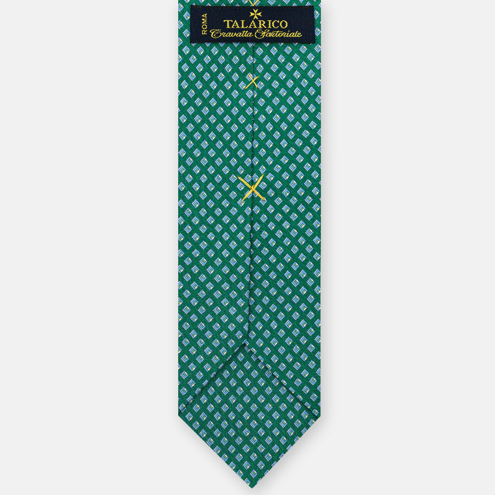 3-fold Silk Tie, Micro Pattern, Green - JC061849_4 T
