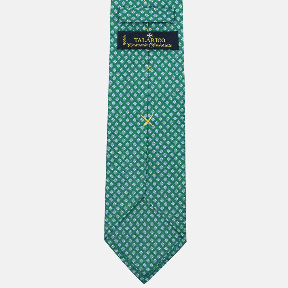 Cravatta 3 pieghe in Seta, Micro Fantasia, Verde - JC061849_4