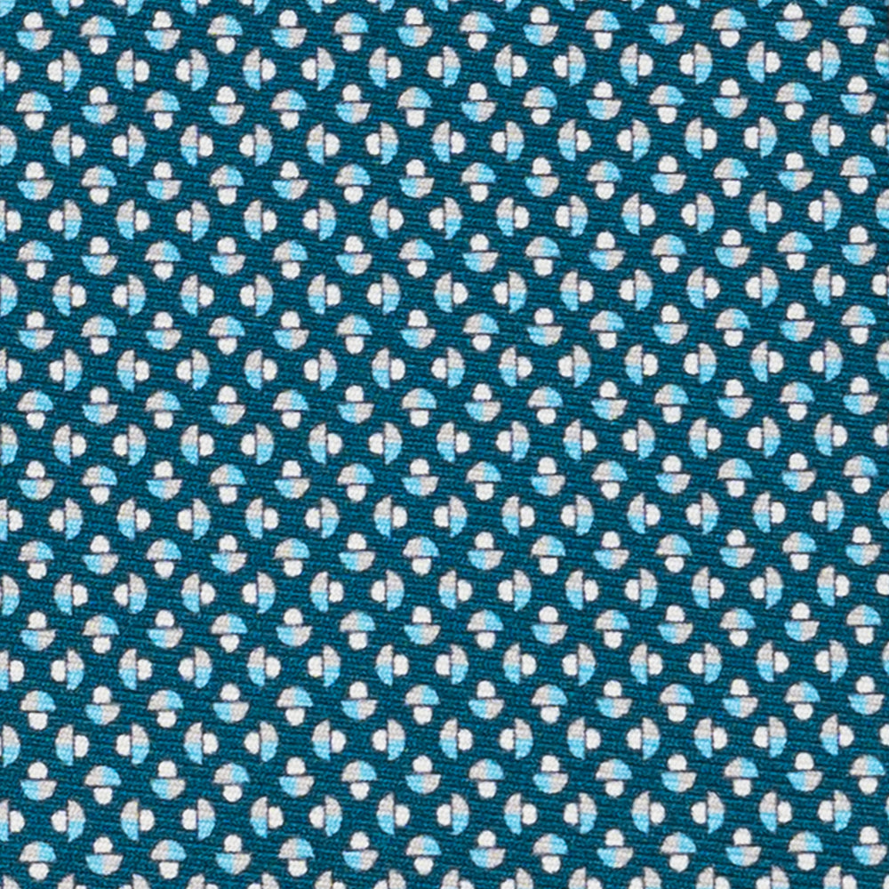 3-Fold Silk Tie, Mushroom Pattern, Teal - JC061859_1 T