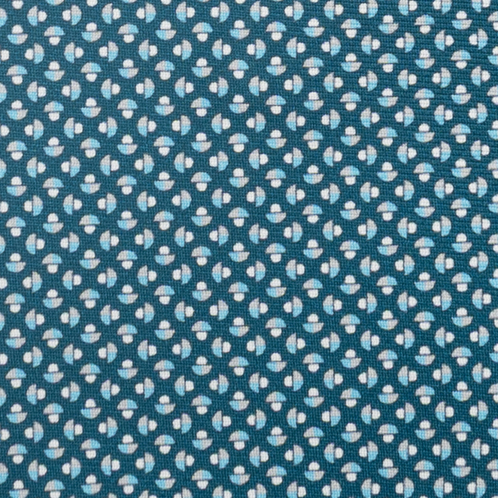 3-Fold Silk Tie, Mushroom Pattern, Teal - JC061859_1