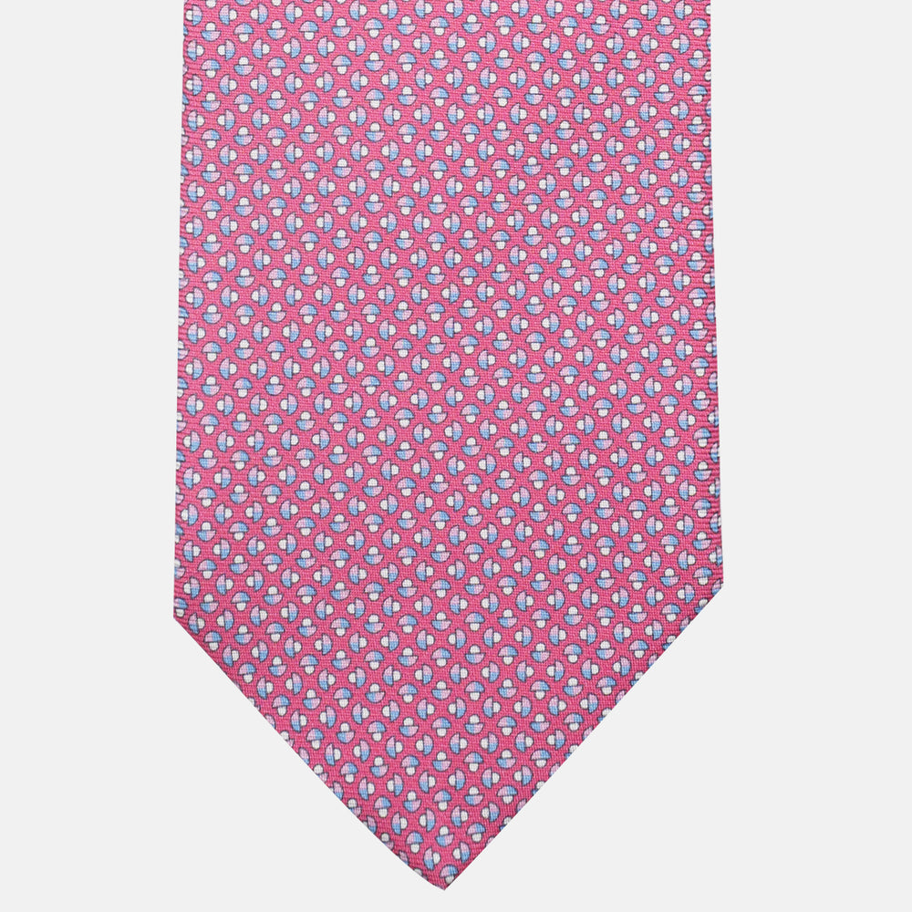 3-Fold Silk Tie, Mushroom Pattern, Pink - JC061859_2