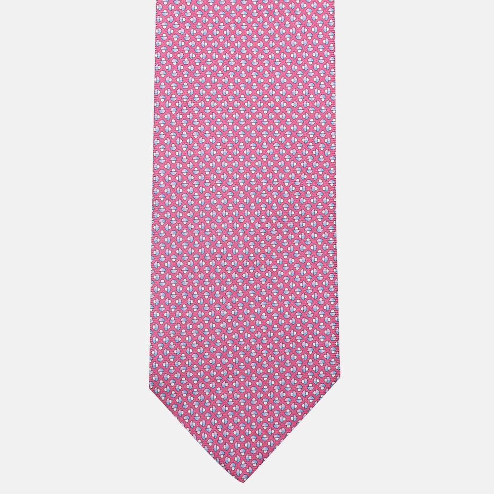 3-Fold Silk Tie, Mushroom Pattern, Pink - JC061859_2