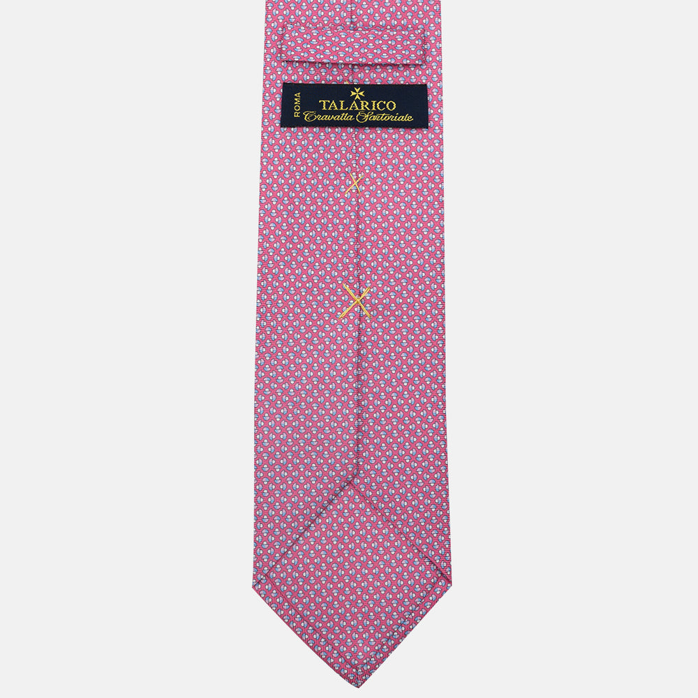 3-Fold Silk Tie, Mushroom Pattern, Pink - JC061859_2