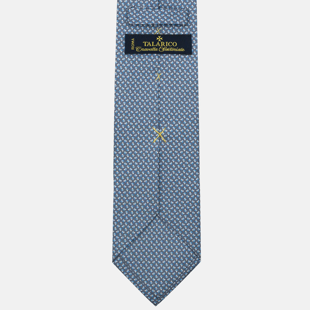 3-Fold Silk Tie, Mushroom Pattern, Grey - JC061859_3