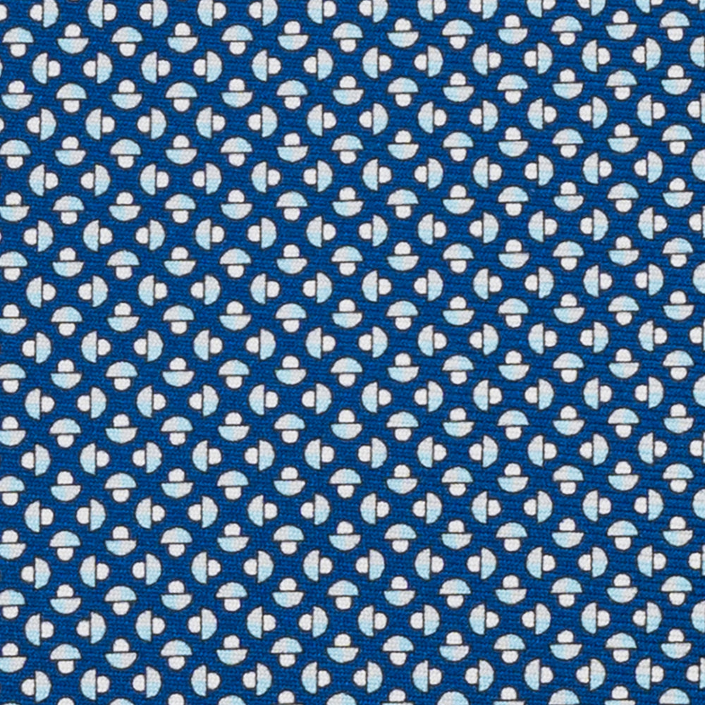 Cravatta 3 pieghe in Seta, Fantasia Funghetti, Azzurro - JC061859_5 T